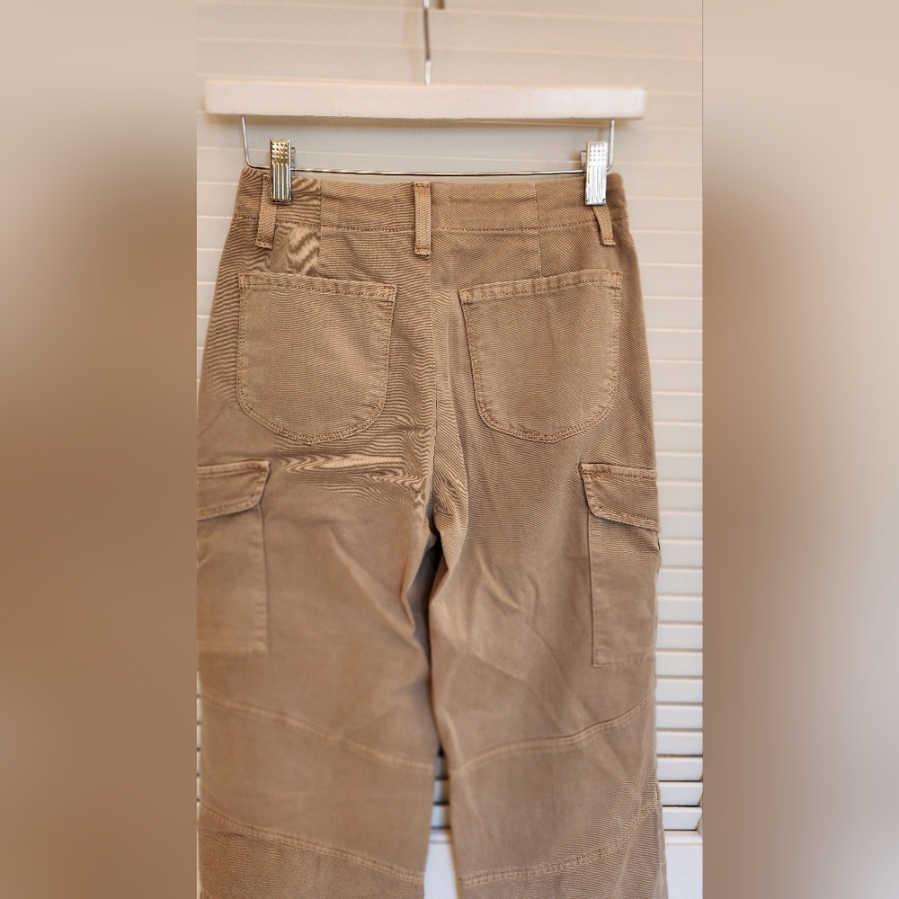 NEW L'AGENCE brooklyn high rise utility wide leg in tan denim pant - Picture 8 of 10